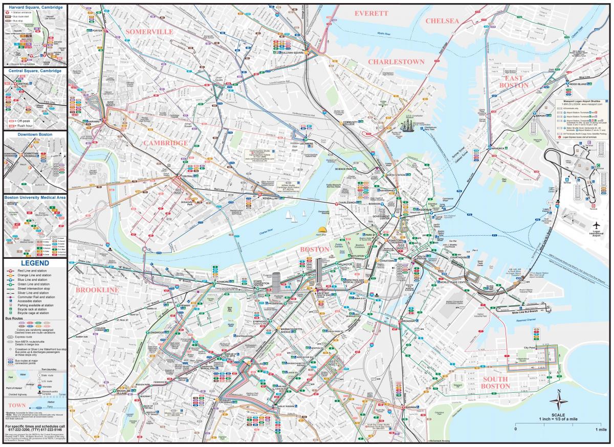 ボストンのバス停の地図